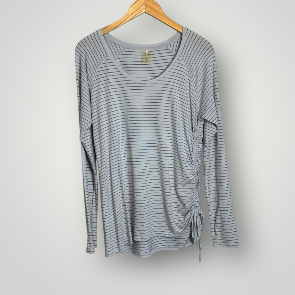 Calia Carrie Underwood Long Sleeve Shirt Size XL Striped Scoop Neck Side Tie - Picture 2 of 7
